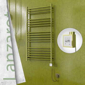  - Lanzarote Sèche Serviettes Electrique 600x1200 Or Ktx3 300 Watt Câble en spirale