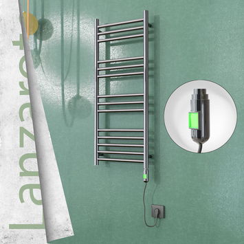  - Lanzarote Stainless Steel Electric Towel Warmer 400x1000 Polished Finish (On/Off) 200 W