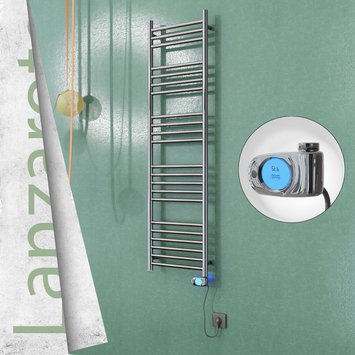 Radiva - Lanzarote Stainless Steel Electric Towel Warmer 400x1500 Polished Finish (Musa Thermostat) 300 W