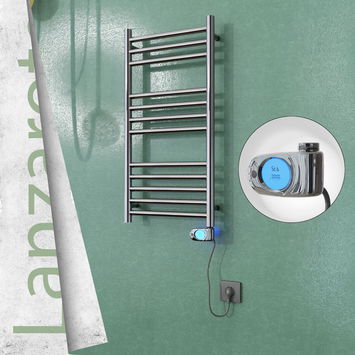 - Lanzarote Stainless Steel Electric Towel Warmer 400x800 Polished Finish (Musa Thermostat) 200 W