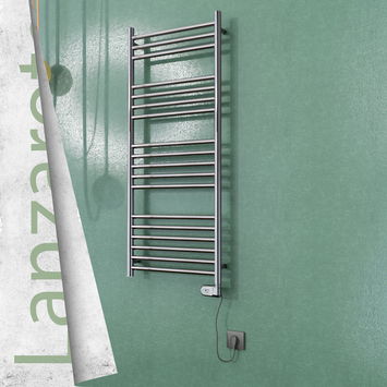  - Lanzarote Stainless Steel Electric Towel Warmer 500x1200 Polished Finish (Thesis Thermostat) 300 W