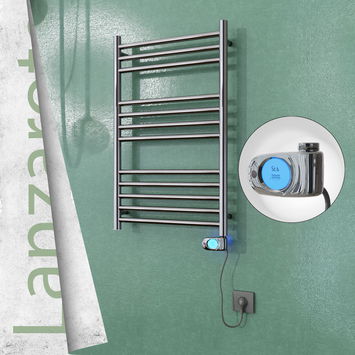  - Lanzarote Stainless Steel Electric Towel Warmer 500x800 Polished Finish (Musa Thermostat) 200 W