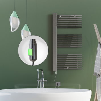 Radiva - Male Electric Towel Warmer 600x1190 Chrome (On/Off) 300 W