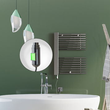 Radiva - Male Electric Towel Warmer 600x800 Chrome (On/Off) 300 W