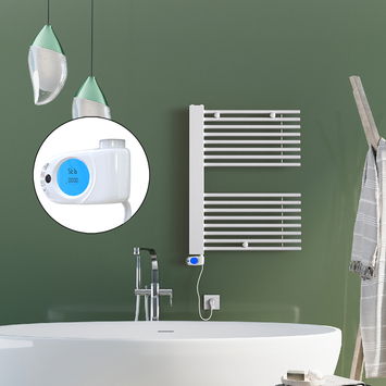 Radiva - Male Electric Towel Warmer 600x800 White (Musa Thermostat) 300 W