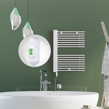 Radiva - Male Electric Towel Warmer 600x800 White (On/Off) 300 W