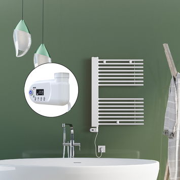 Radiva - Male Electric Towel Warmer 600x800 White (Thesis Thermostat) 300 W