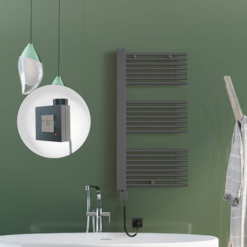 Radiva - MALE Elektrikli Havlupan 600x1190 Antrasit (KTX1 Termostat) 1000W