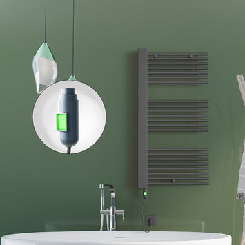 Radiva - Male Sèche Serviettes Electrique 600x1190 Anthracite (On/Off) 900 W