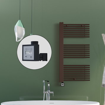 Radiva - MALE Elektrikli Havlupan 600x1190 Bakır Eskitme (KTX3 Termostat) 600W Spiral Kablolu