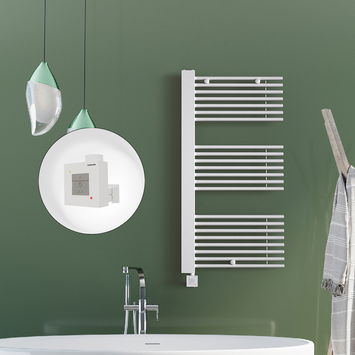 Radiva - Male Electric Towel Warmer 600x1190 White Ktx1 600 W (Spiral Cable)