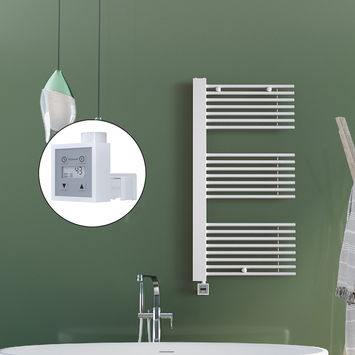  - Male Sèche Serviettes Electrique 600x1190 Blanc Ktx3 1000 Watt Câble en spirale