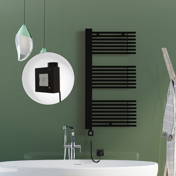Radiva - Male Electric Towel Warmer 600x1190 Matte Black Ktx1 600 W