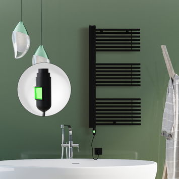 Radiva - MALE Elektrikli Havlupan 600x1190 Siyah (On/Off Düğmeli) 900W