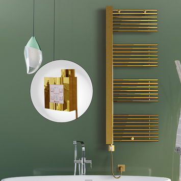 Radiva - Male Electric Towel Warmer 600x1600 Gold Ktx4 600 W (Spiral Cable)