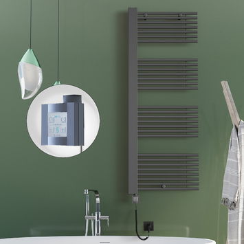 Radiva - Male Sèche Serviettes Electrique 600x1600 Anthracite Ktx4 1000 Watt Câble en spirale