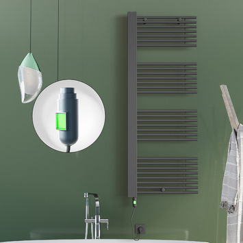 Radiva - Male Electric Towel Warmer 600x1600 Anthracite (On/Off) 900 W