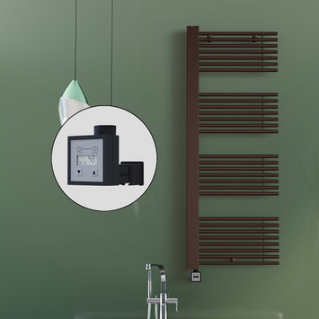 Radiva - Male Electric Towel Warmer 600x1600 Antique Copper Ktx3 600 W (Spiral Cable)