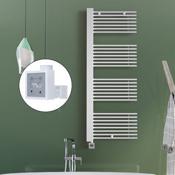  - Male Sèche Serviettes Electrique 600x1600 Blanc Ktx3 1000 Watt Câble en spirale