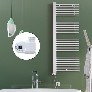 Radiva - Male Sèche Serviettes Electrique 600x1600 Blanc (Thermostat Thesis) 900 W