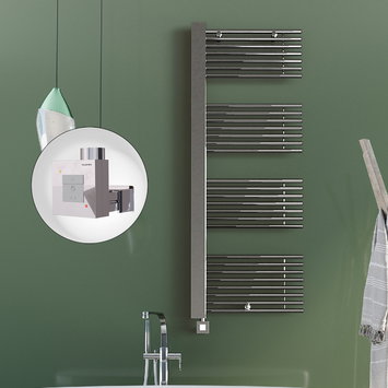 Radiva - Male Elektrikli Havlupan 600x1600 Krom (KTX1 Termostat) 600W Spiral Kablolu