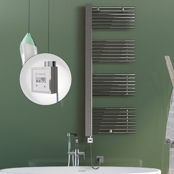 Radiva - MALE Elektrikli Havlupan 600x1600 Krom (KTX3 Termostat) 600W
