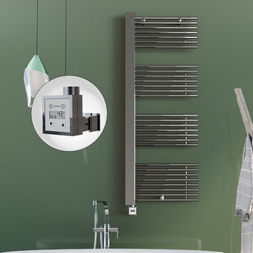 Radiva - Male Elektrikli Havlupan 600x1600 Krom (KTX3 Termostat) 600W Spiral Kablolu