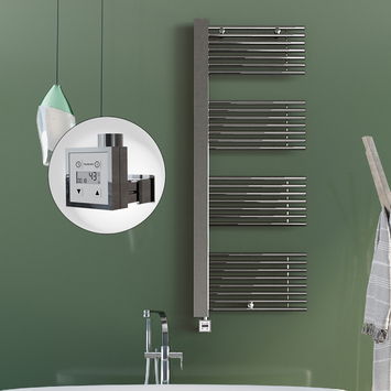 Radiva - Male Sèche Serviettes Electrique 600x1600 Chrome Ktx3 600 Watt Câble en spirale