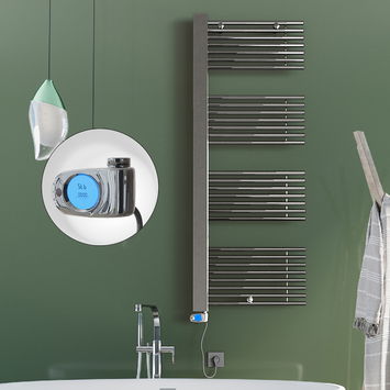 Radiva - Male Electric Towel Warmer 600x1600 Chrome (Musa Thermostat) 600 W