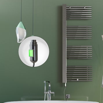 Radiva - Male Sèche Serviettes Electrique 600x1600 Chrome (On/Off) 600 W