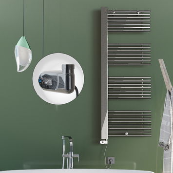 Radiva - Male Sèche Serviettes Electrique 600x1600 Chrome (Thermostat Thesis) 600 W