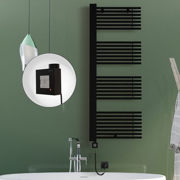 Radiva - Male Sèche Serviettes Electrique 600x1600 Noir mat Ktx1 1000 Watt