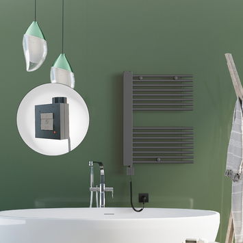 Radiva - Male Electric Towel Warmer 600x800 Anthracite Ktx1 300 W