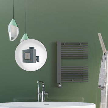 Radiva - Male Sèche Serviettes Electrique 600x800 Anthracite Ktx1 600 Watt Câble en spirale