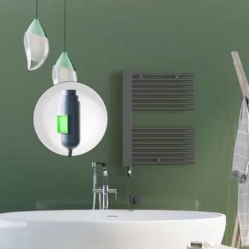 Radiva - Male Electric Towel Warmer 600x800 Anthracite (On/Off) 300 W