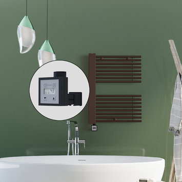 Radiva - Male Electric Towel Warmer 600x800 Antique Copper Ktx3 300 W (Spiral Cable)