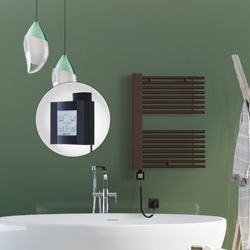  - Male Sèche Serviettes Electrique 600x800 Antique Cuivre Ktx4 300 Watt Câble en spirale