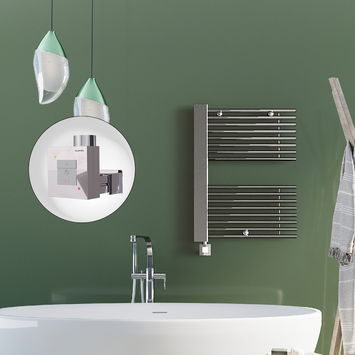  - Male Electric Towel Warmer 600x800 Chrome Ktx1 300 W (Spiral Cable)