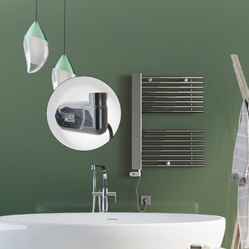 Radiva - Male Electric Towel Warmer 600x800 Chrome (Thesis Thermostat) 300 W