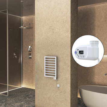 Radiva - Naxos Electric Towel Warmer 450x655 Matte White 9016 Thesis 200 W Radiva - Naxos Electric Towel Warmer 450x655 Matte White 9016 Thesis 200 W