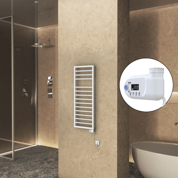 Radiva - Naxos Electric Towel Warmer 500x1193 Matte White 9016 Thesis 300 W