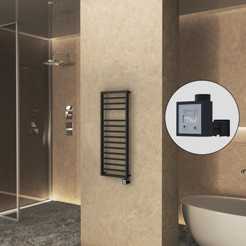 Radiva - Naxos Electric Towel Warmer 500x1193 Matte Black Ktx3 300 W