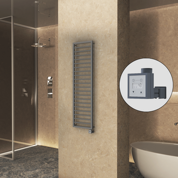 Radiva - Naxos Electric Towel Warmer 500x1655 Anthracite Ktx3 600 W