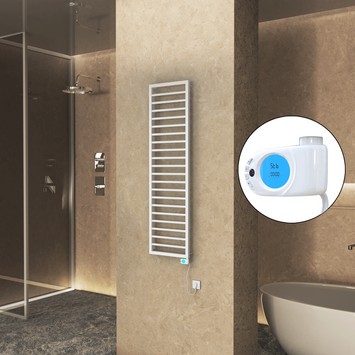 Radiva - Naxos Electric Towel Warmer 500x1655 Matte White 9016 Musa 600 W