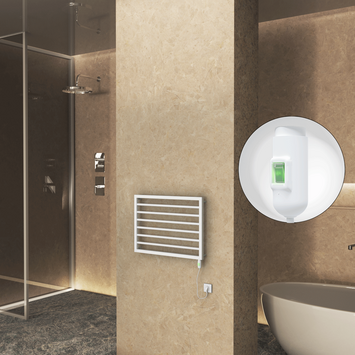 Radiva - Naxos Electric Towel Warmer 800x578 Matte White 9016 On/Off 300 W