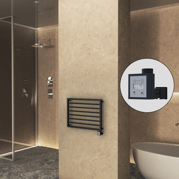 Radiva - Naxos Electric Towel Warmer 800x578 Matte Black Ktx3 300 W