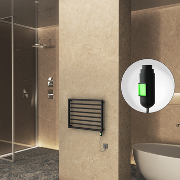 Radiva - Naxos Electric Towel Warmer 800x578 Matte Black (On/Off) 300 W