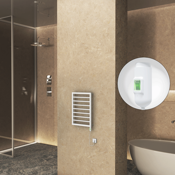 Radiva - Naxos Sèche Serviettes Electrique 450x655 Mat Blanc 9016 On/Off 300 Watt Radiva - Naxos Sèche Serviettes Electrique 450x655 Mat Blanc 9016 On/Off 300 Watt