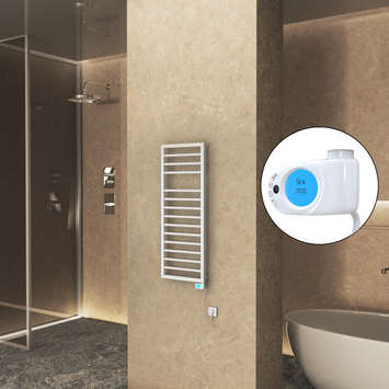 Radiva - Naxos Sèche Serviettes Electrique 500x1193 Mat Blanc 9016 Musa 600 Watt