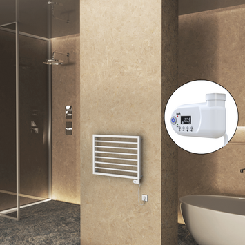 Radiva - Naxos Sèche Serviettes Electrique 800x578 Mat Blanc 9016 Thesis 300 W